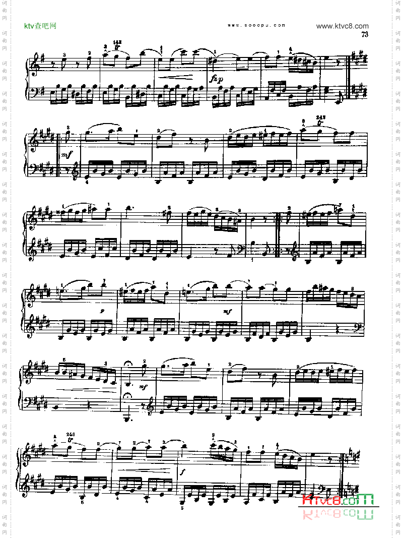 奏鸣曲八1778年出版键盘类钢琴