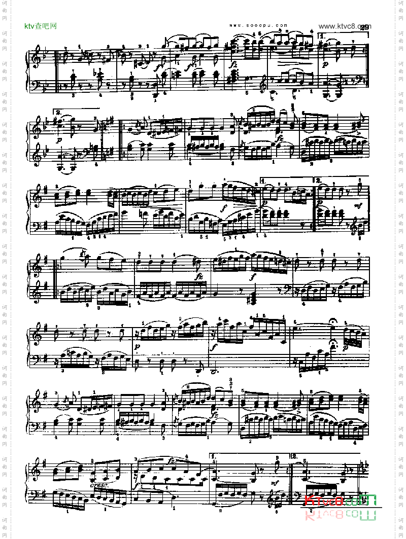 奏鸣曲四献给埃斯特哈齐王妃1784年出版键盘类钢琴