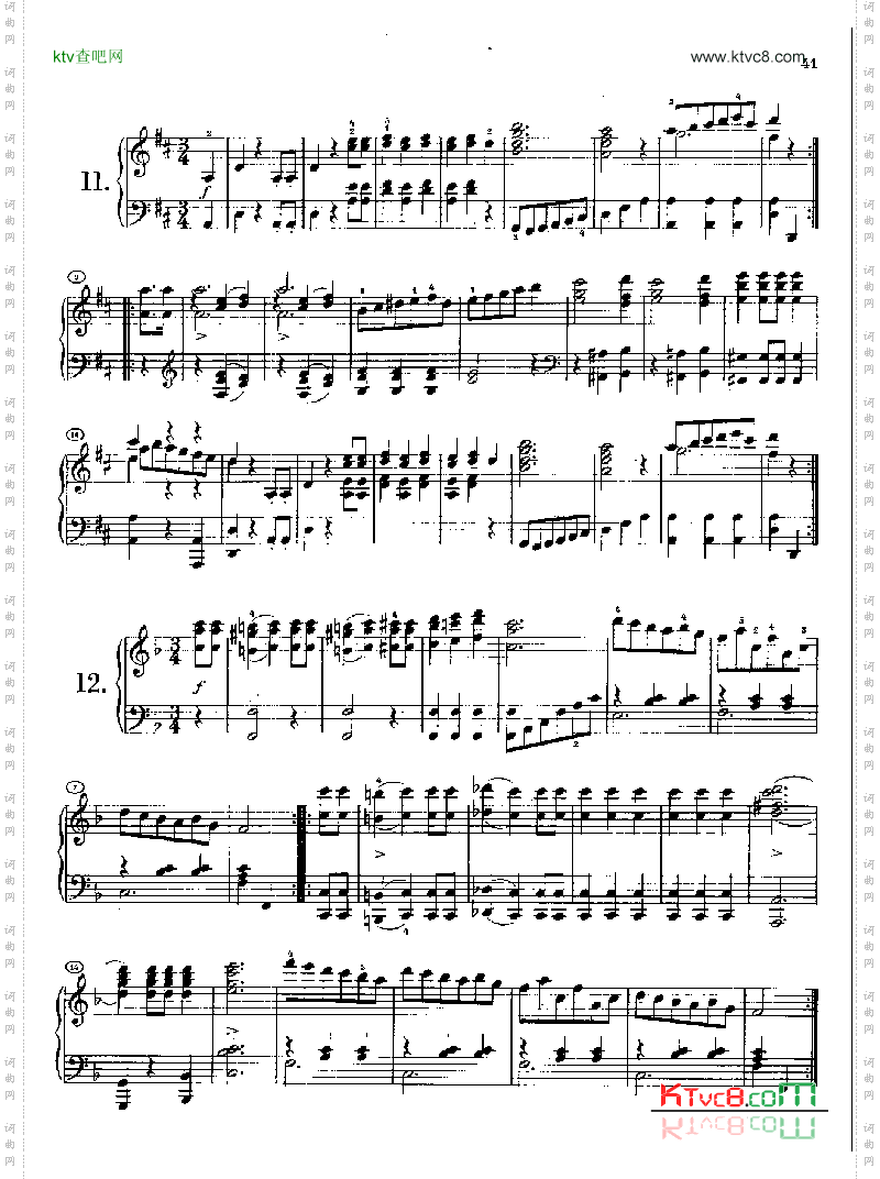12首维也纳德意志舞曲(约1812年创作) 键盘类 钢琴