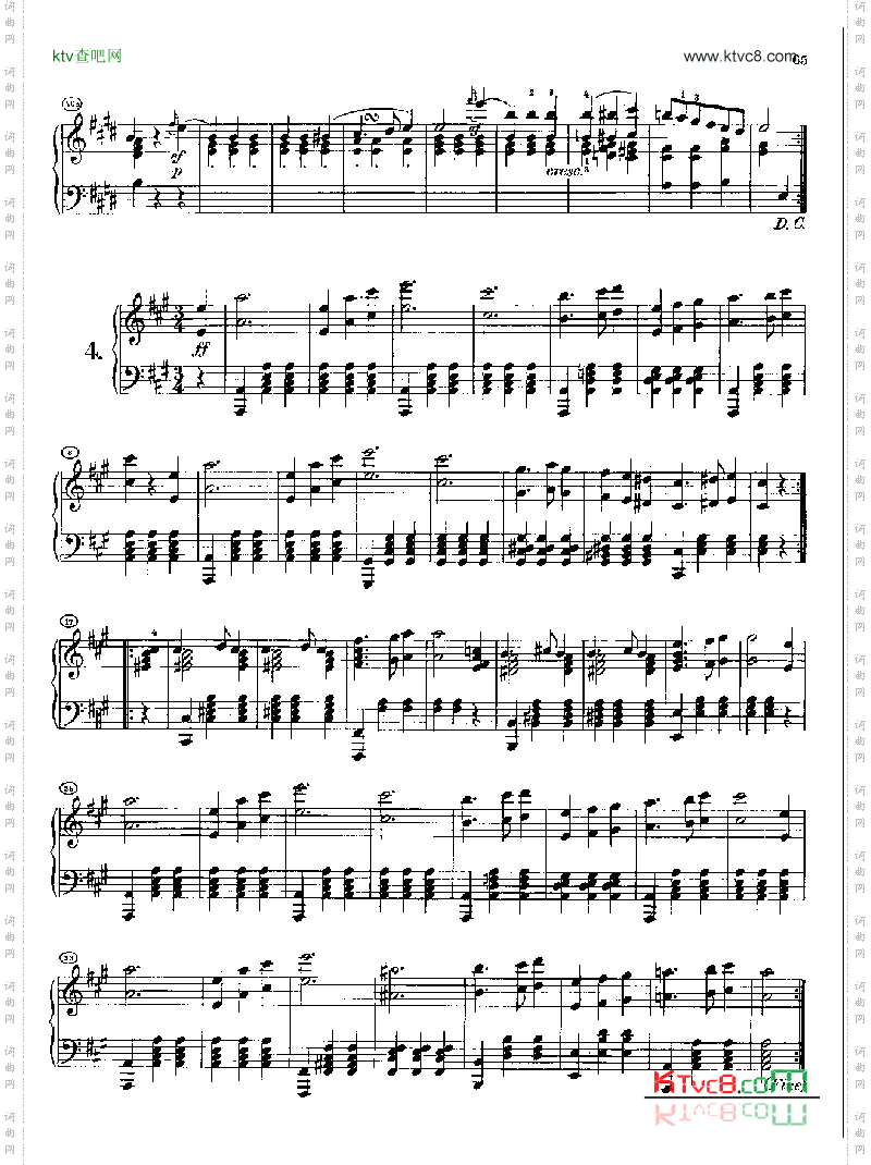 20首圆舞曲又名最后的圆舞曲_opus127身后出版.D1461键盘类钢琴