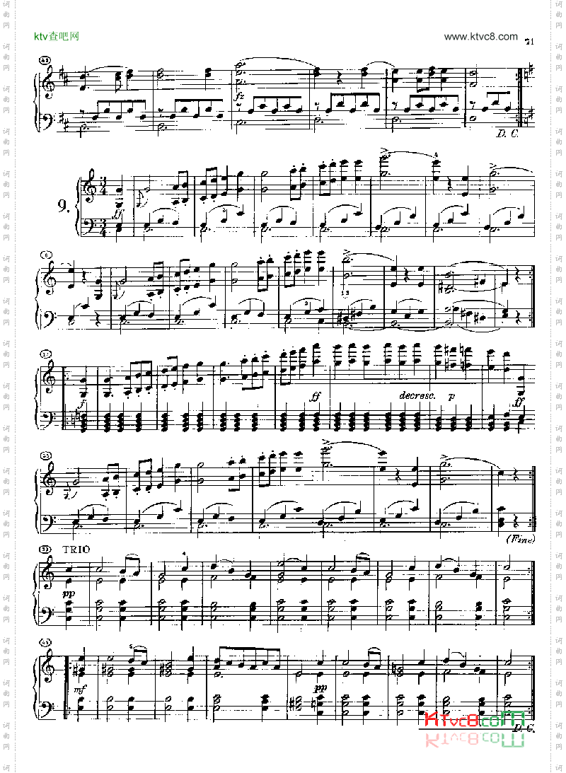 20首圆舞曲又名最后的圆舞曲_opus127身后出版.D1461键盘类钢琴