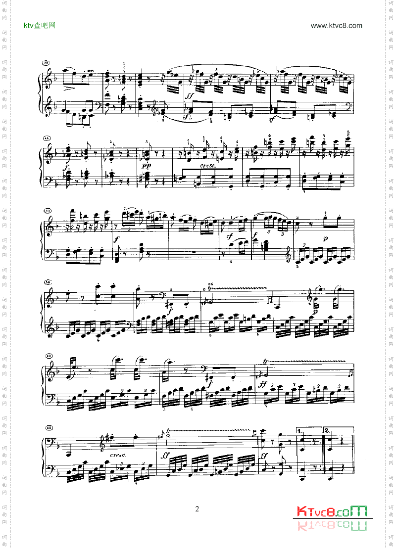 奏鸣曲Opus10Nr.2键盘类钢琴