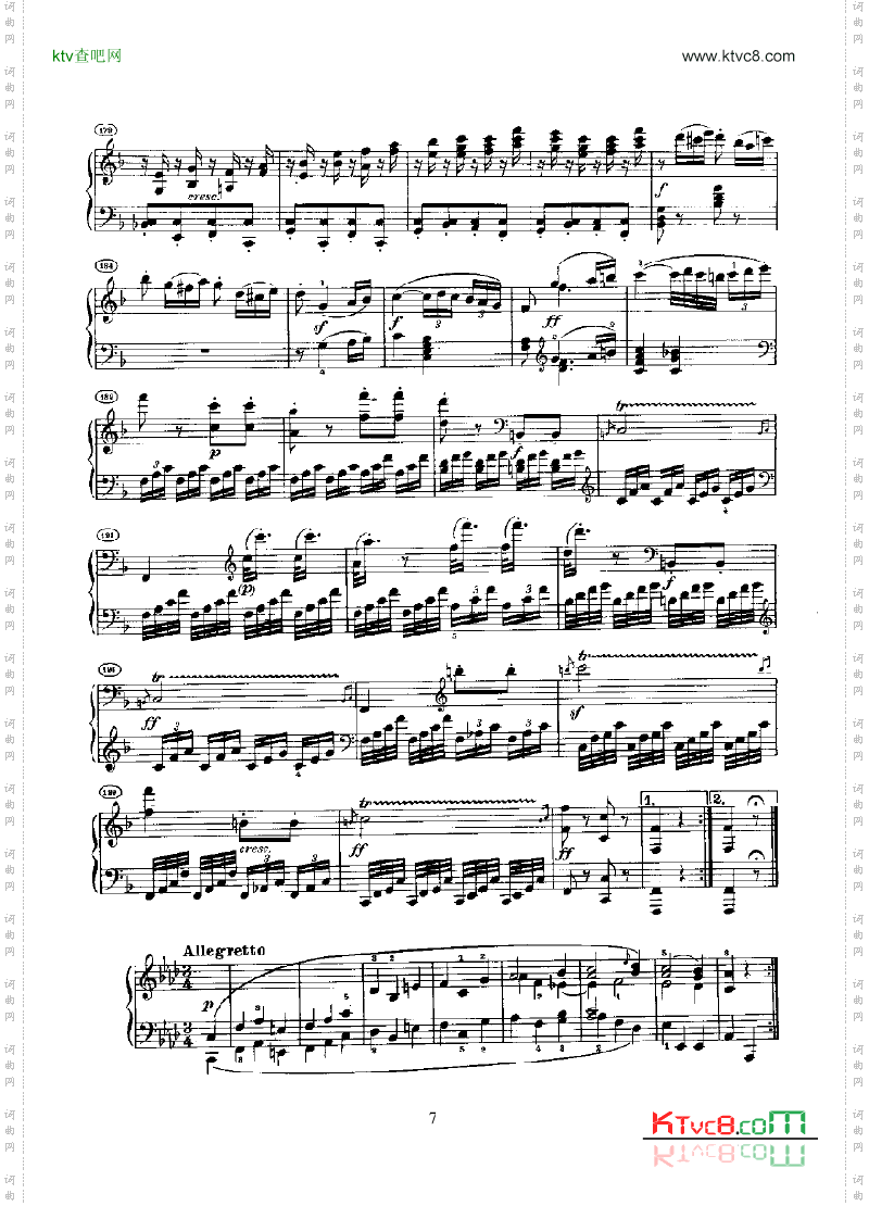 奏鸣曲Opus10Nr.2键盘类钢琴