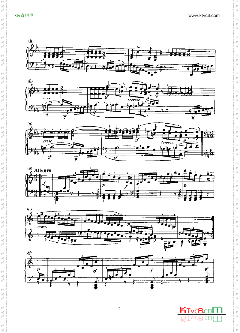 奏鸣曲Opus27Nr.1键盘类钢琴