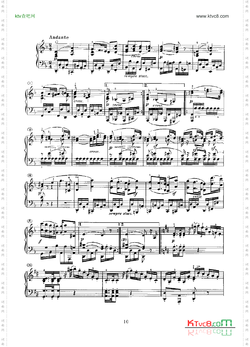 奏鸣曲Opus28键盘类钢琴