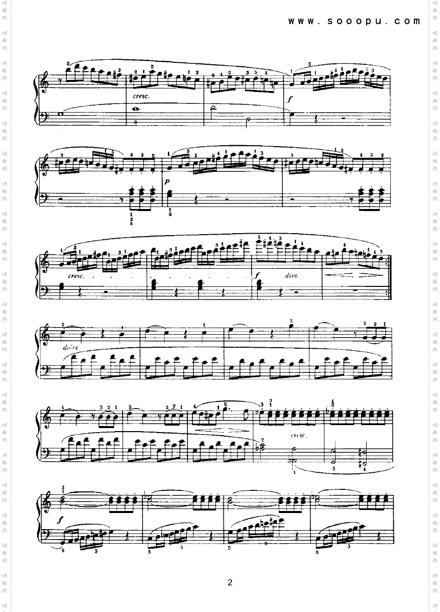 小奏鸣曲2键盘类钢琴