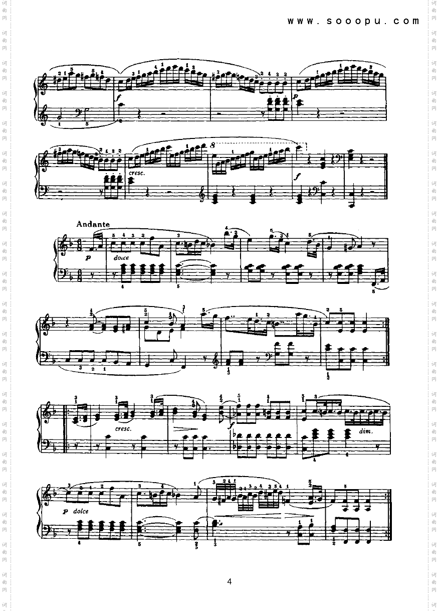 小奏鸣曲2键盘类钢琴