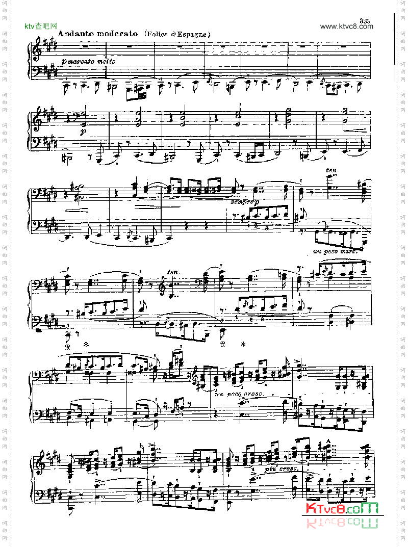 西班牙狂想曲键盘类钢琴