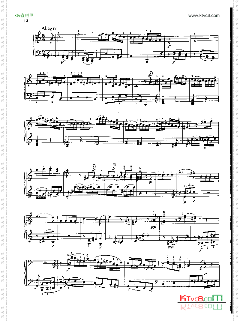 奏鸣曲Nr.279键盘类钢琴