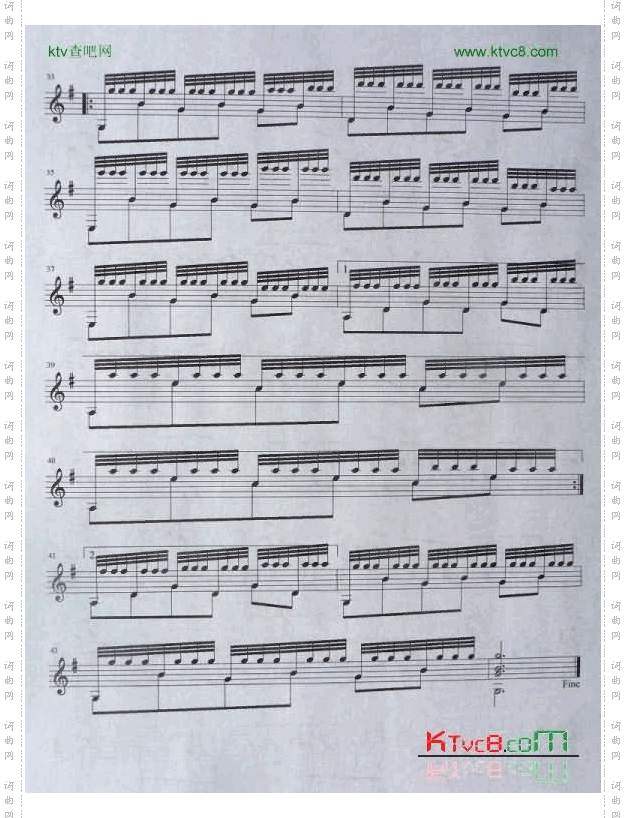 春夏秋冬独奏谱轮指