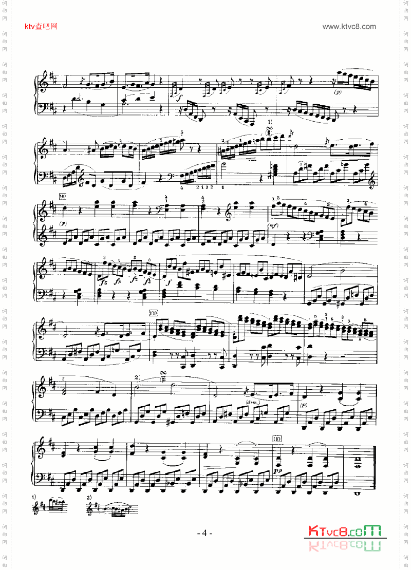 D大调奏鸣曲键盘类钢琴