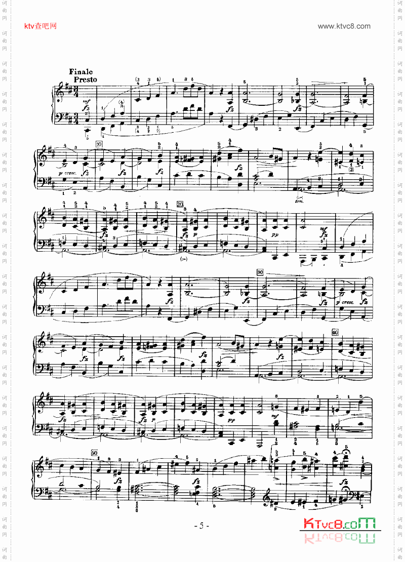 D大调奏鸣曲键盘类钢琴