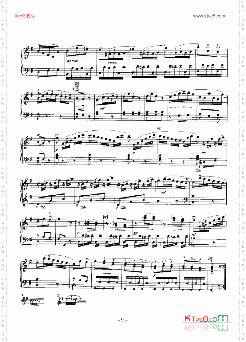 G大调奏鸣曲嬉游曲键盘类钢琴