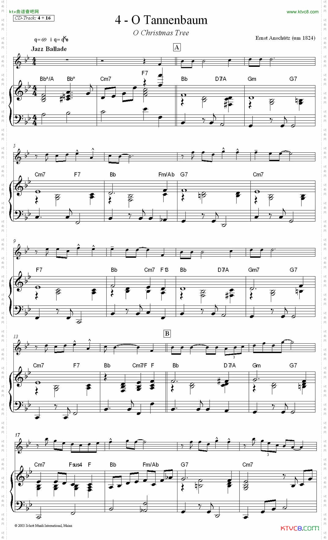 Christamstree圣诞树单簧管+钢琴