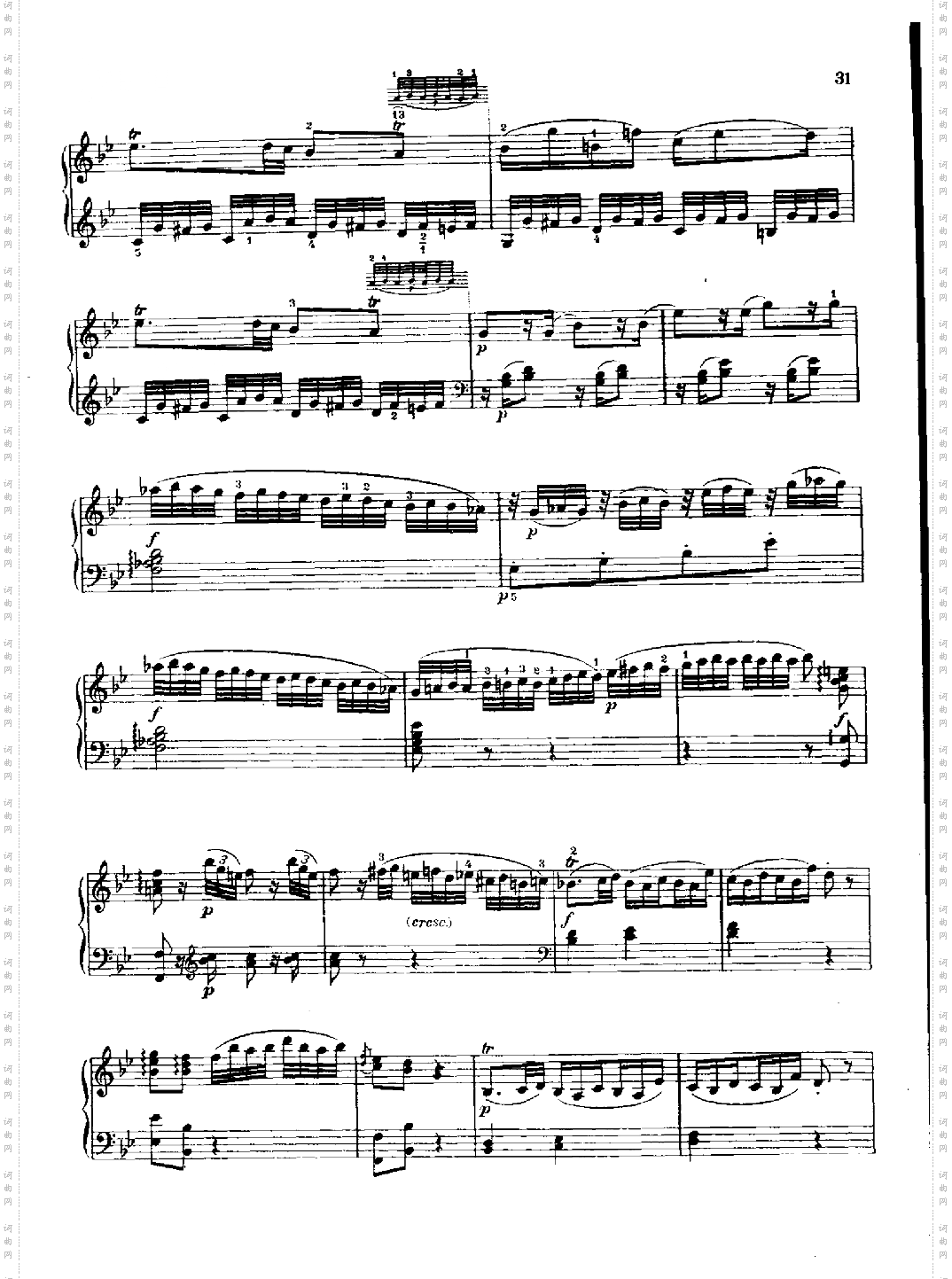 奏鸣曲Nr.281键盘类钢琴