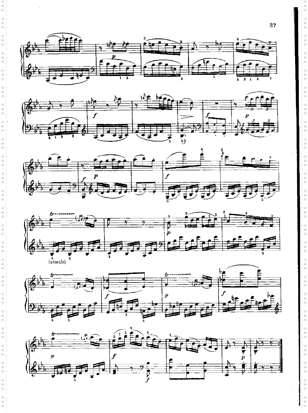 奏鸣曲Nr.281键盘类钢琴