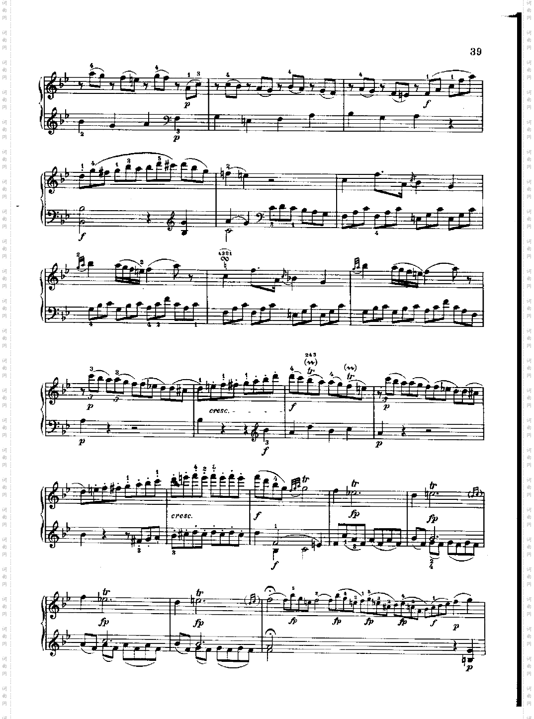 奏鸣曲Nr.281键盘类钢琴