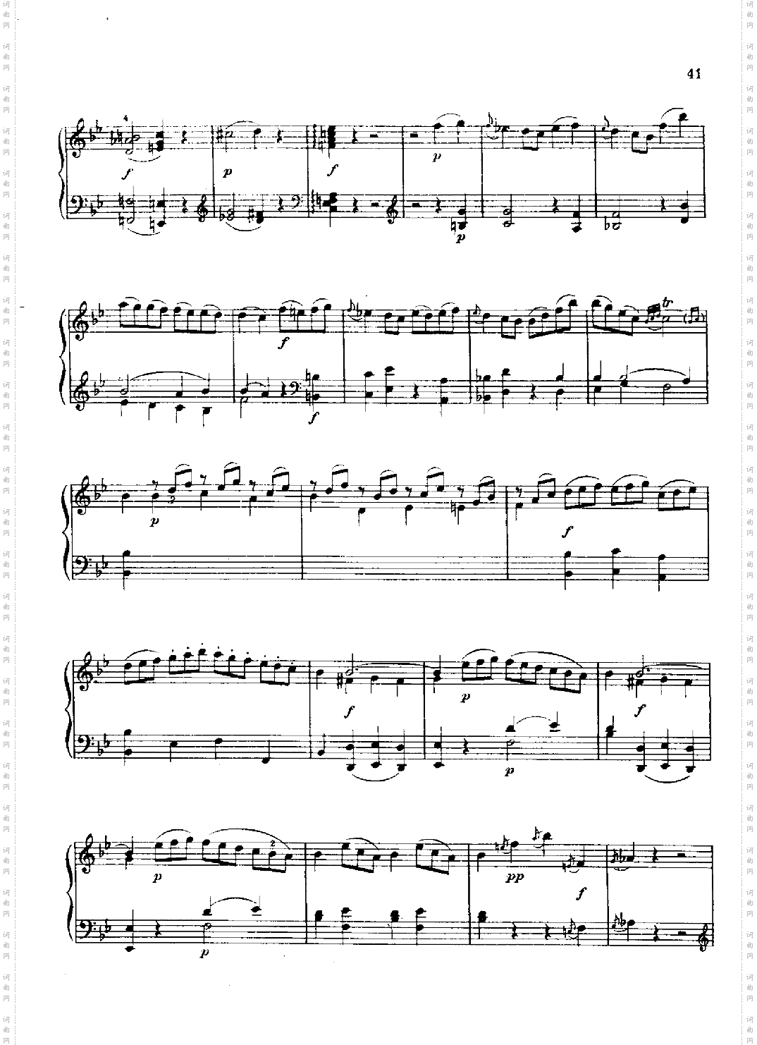 奏鸣曲Nr.281键盘类钢琴