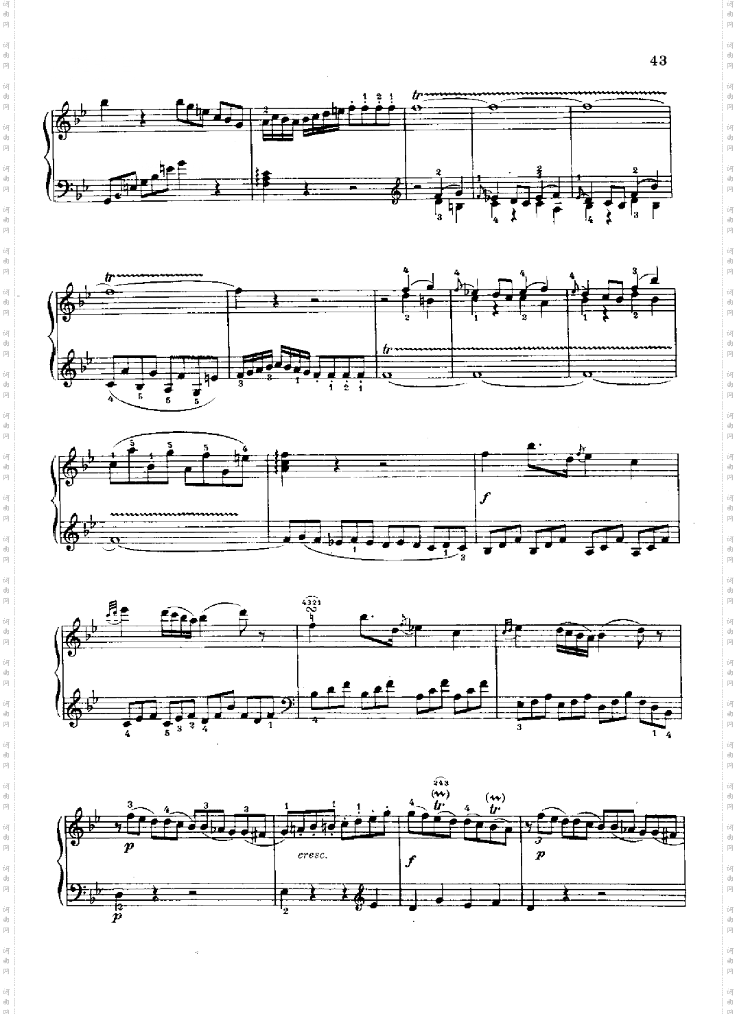 奏鸣曲Nr.281键盘类钢琴