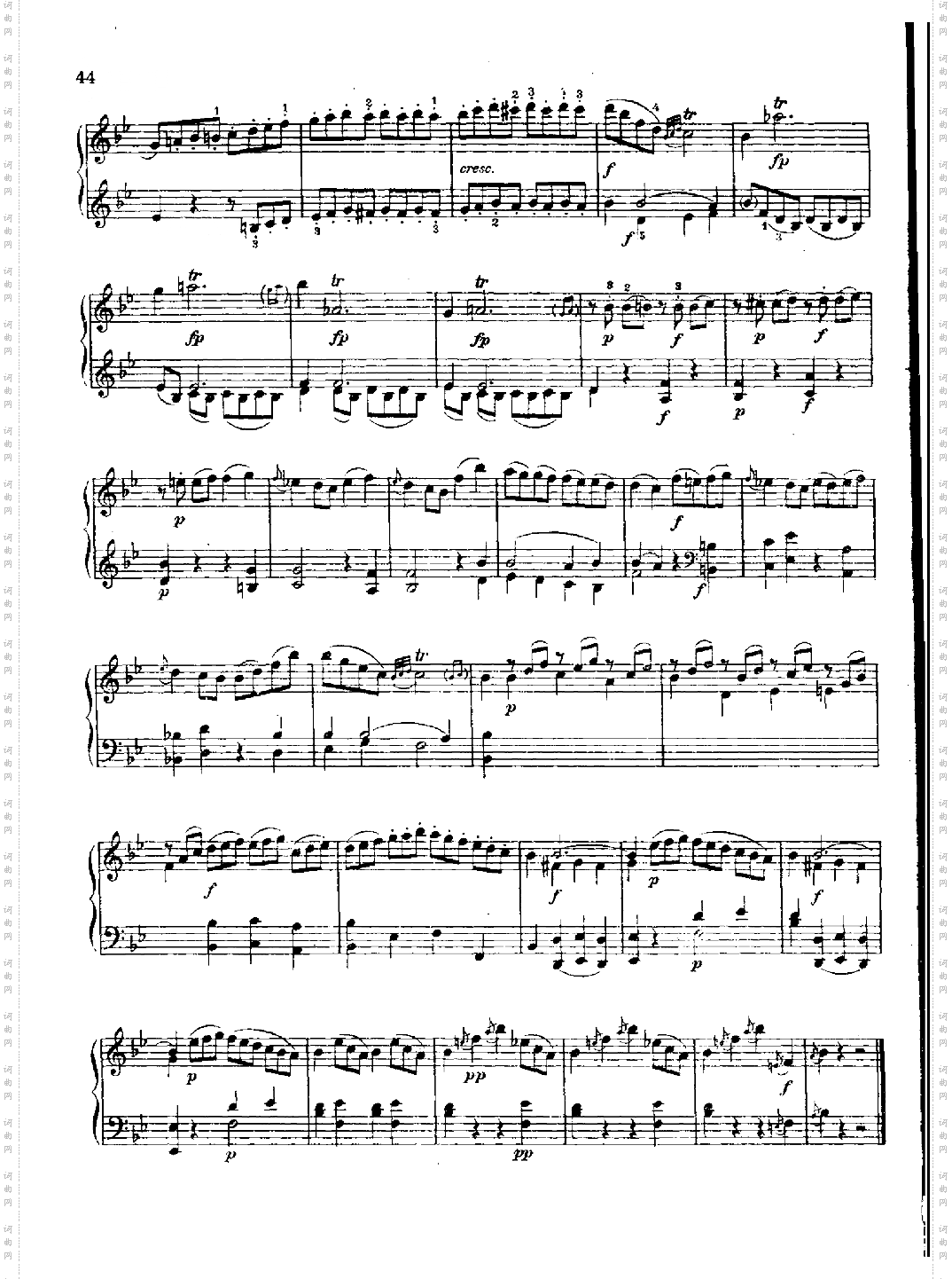 奏鸣曲Nr.281键盘类钢琴