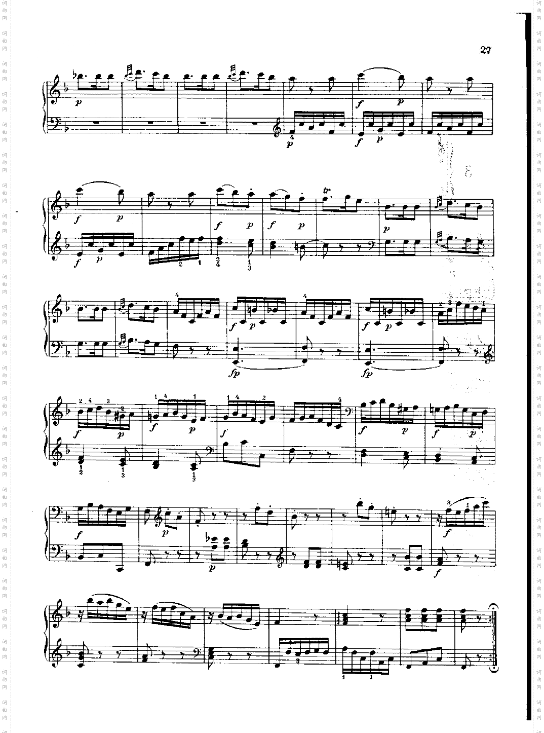 奏鸣曲Nr.280键盘类钢琴