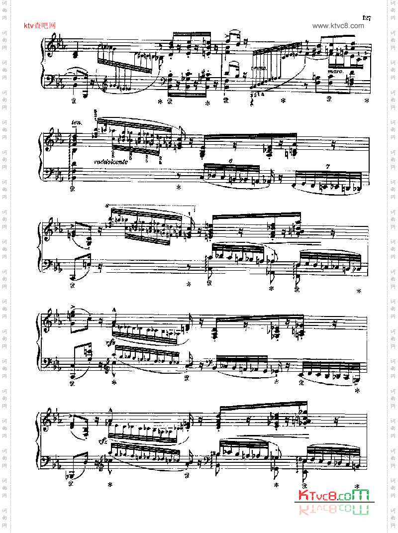 帕格尼尼-练习曲第二首键盘类钢琴