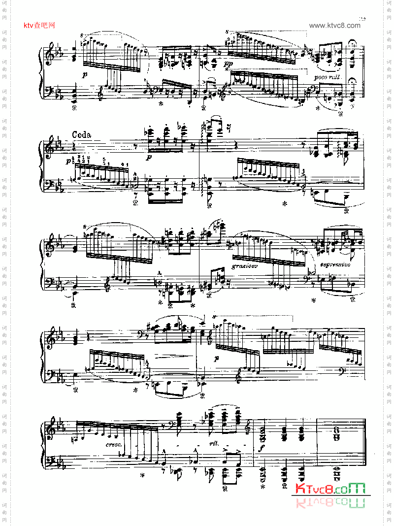 帕格尼尼-练习曲第二首键盘类钢琴