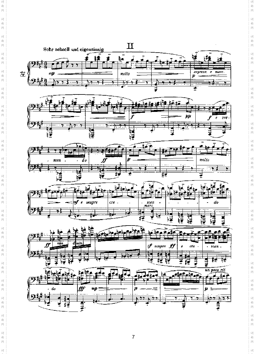 滑稽曲六首op.58四手联弹键盘类钢琴