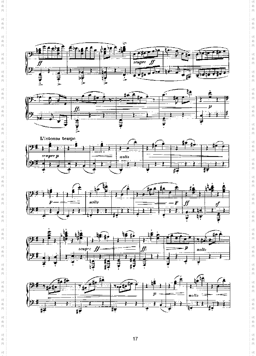 滑稽曲六首op.58四手联弹键盘类钢琴
