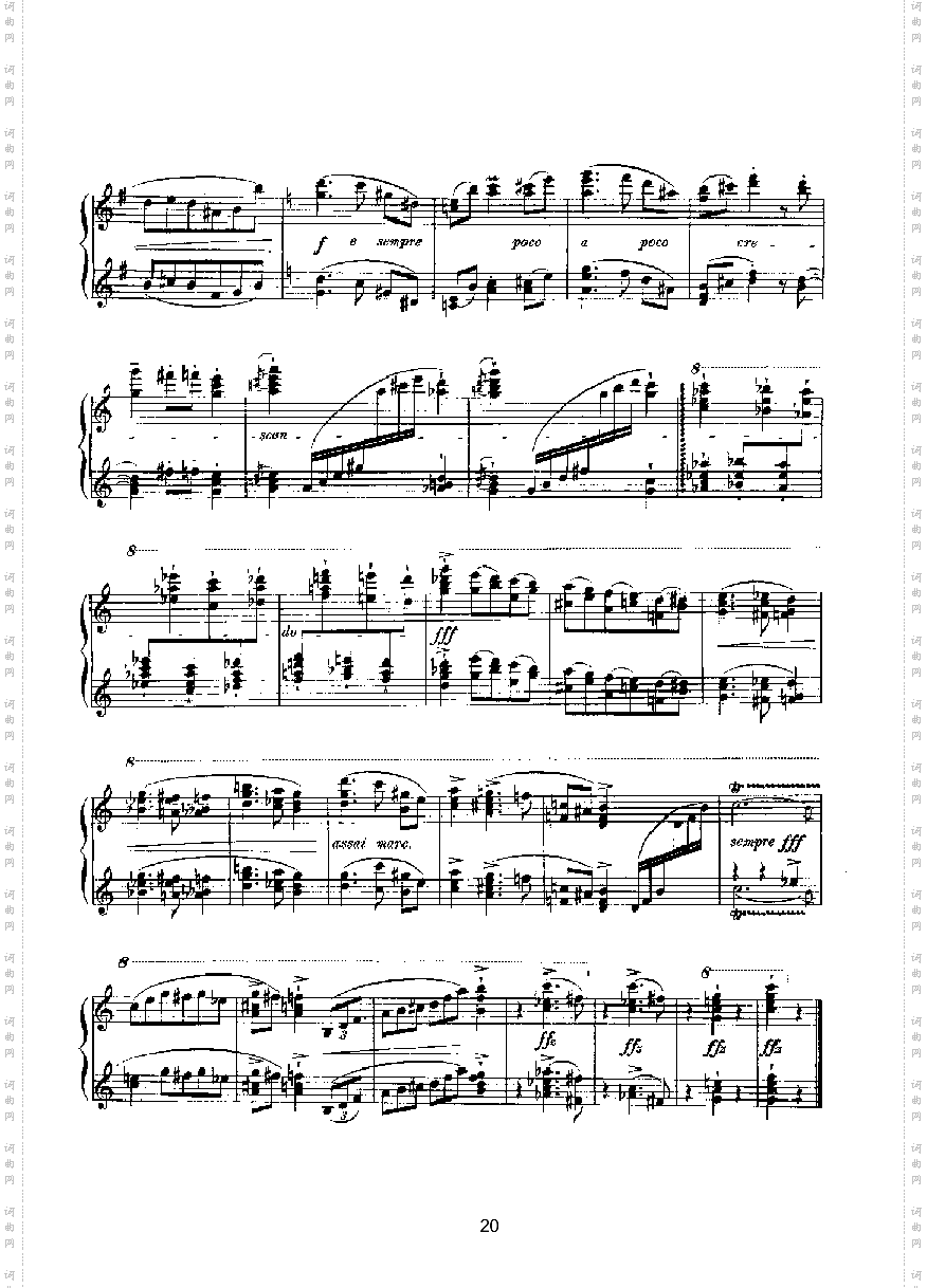 滑稽曲六首op.58四手联弹键盘类钢琴