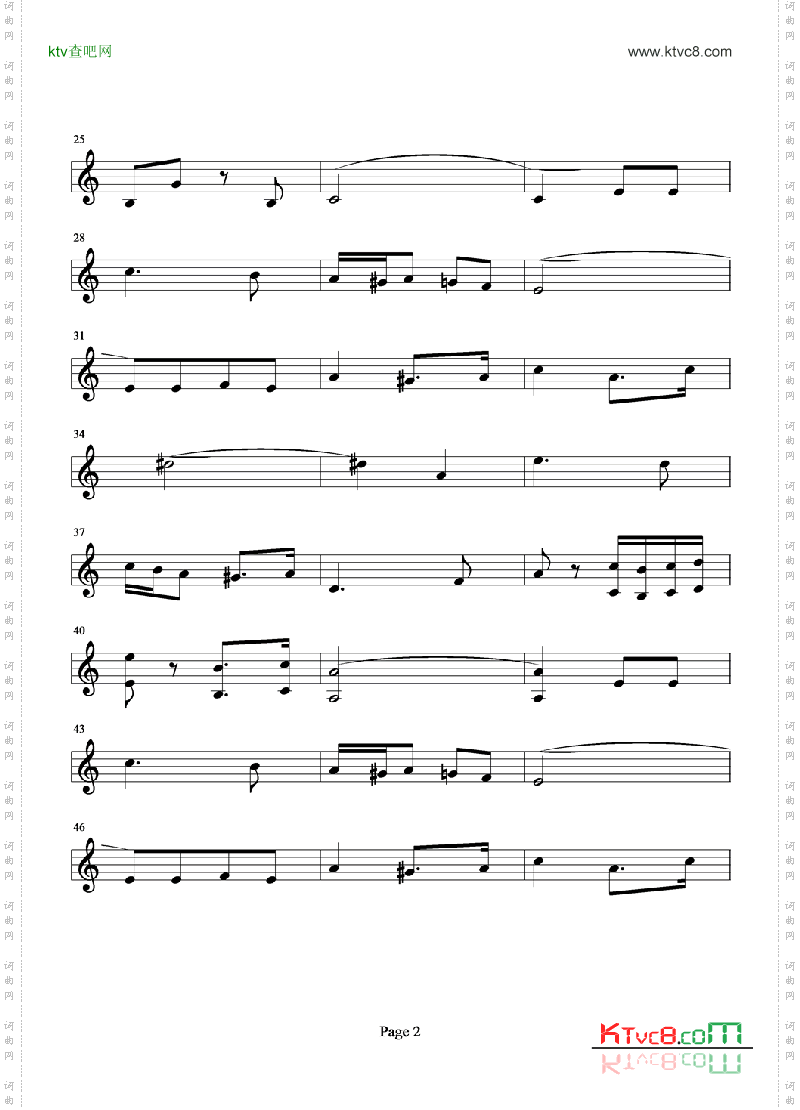 波基上校进行曲主旋律谱