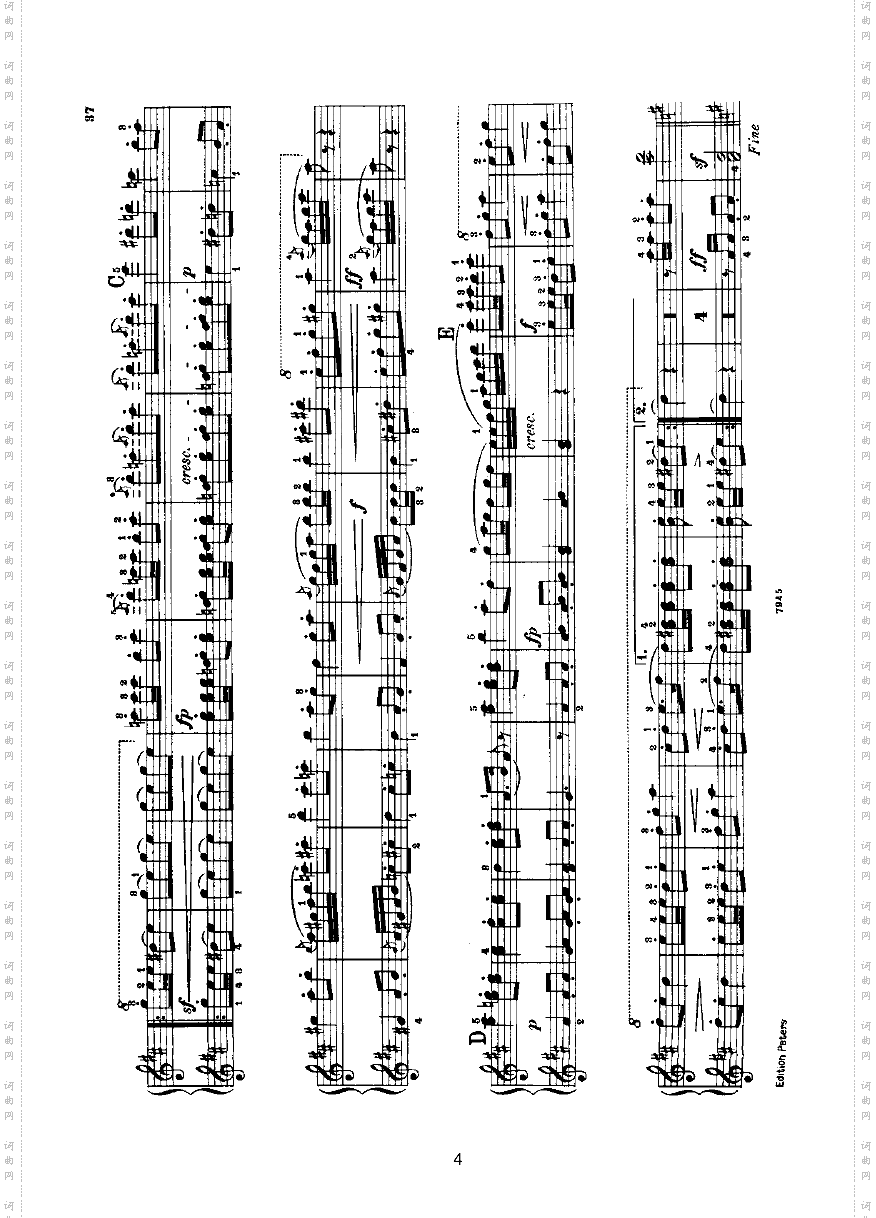 进行曲四手联弹键盘类钢琴