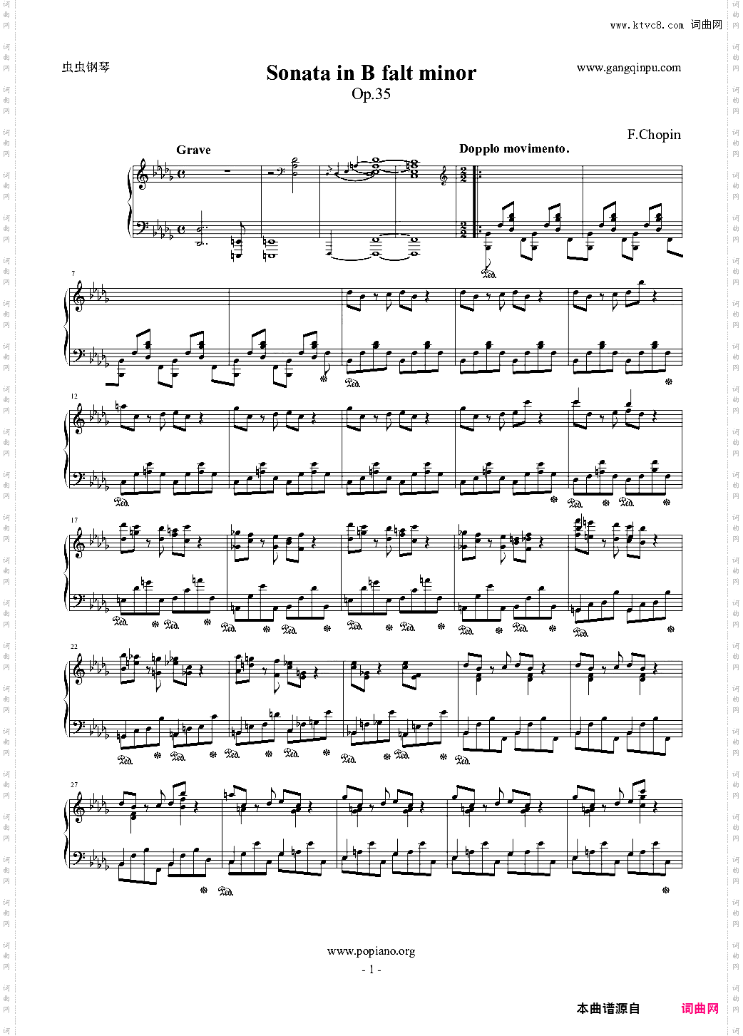 肖邦降b小调第二钢琴奏鸣曲 Op·35