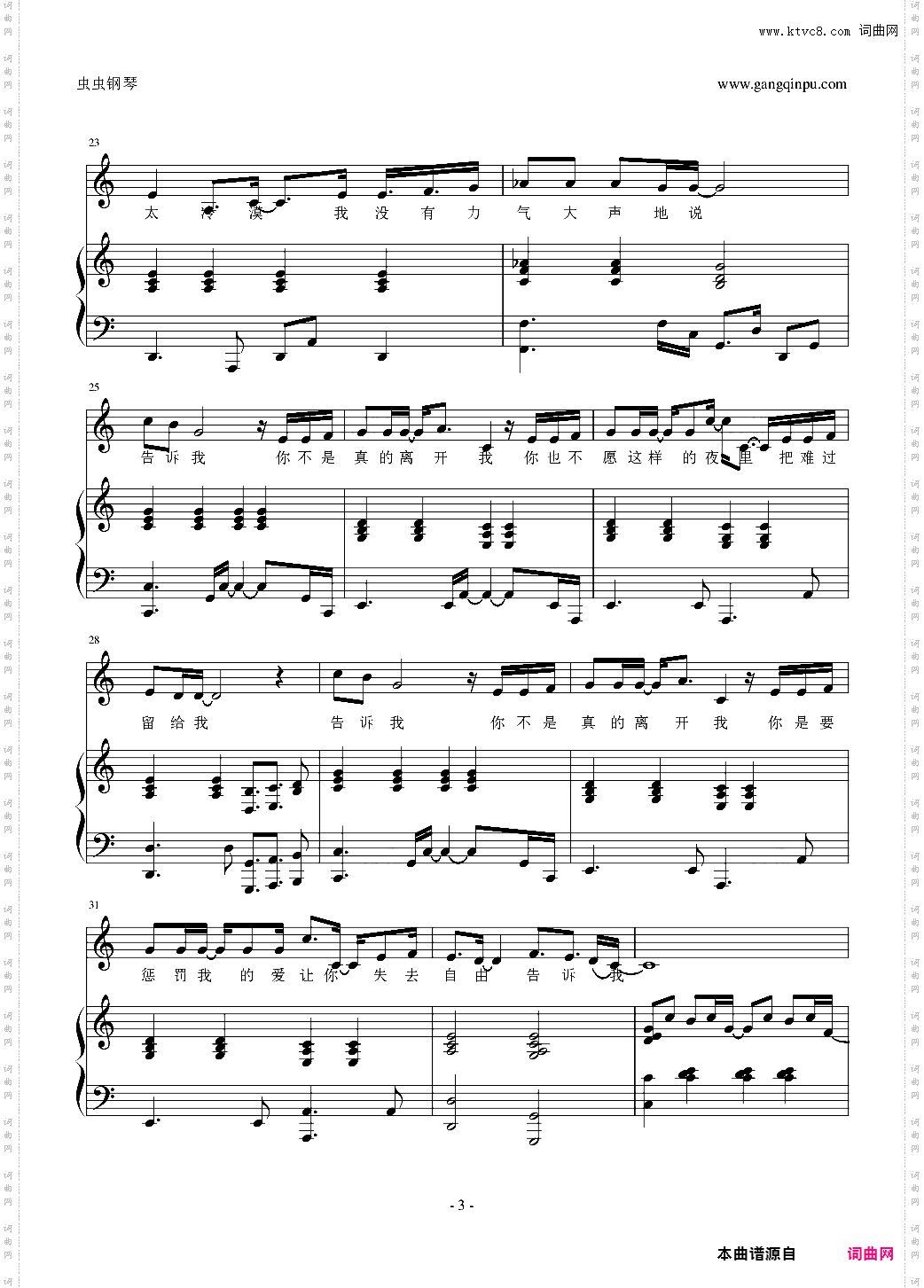 告诉我弹唱谱-陈绮贞