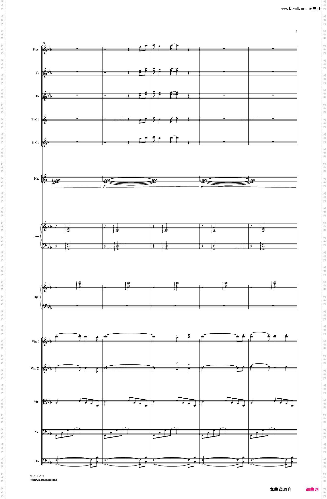 风之谷-交响乐序曲 总谱