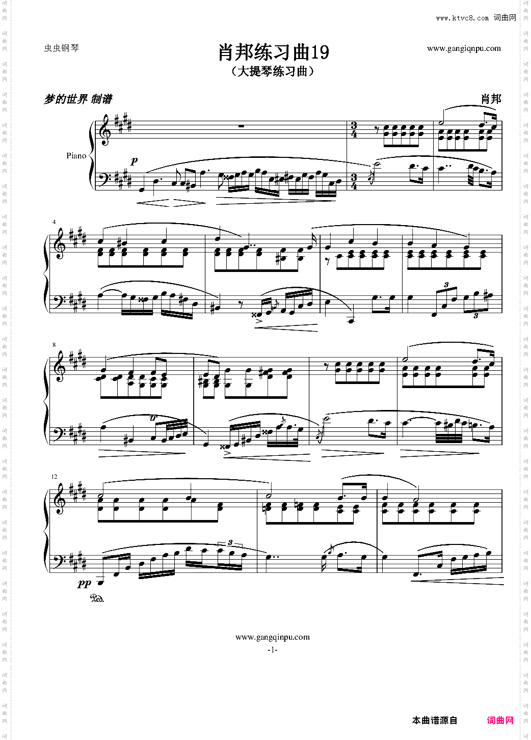 肖邦练习曲第19首——大提琴练习曲