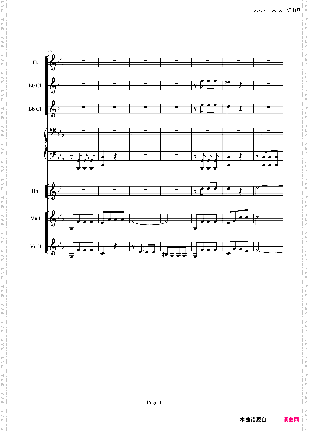 贝多芬的C小调第五命运交响曲总谱