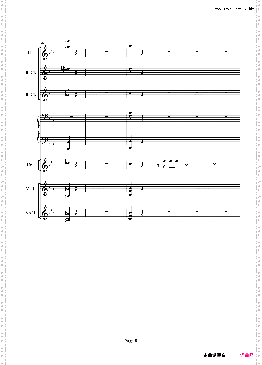 贝多芬的C小调第五命运交响曲总谱