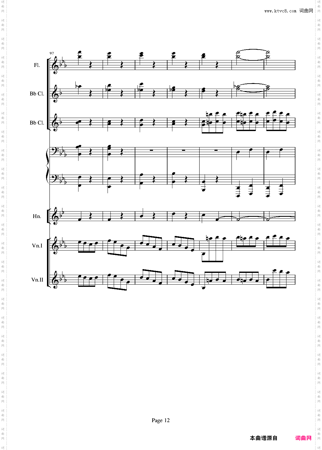 贝多芬的C小调第五命运交响曲总谱