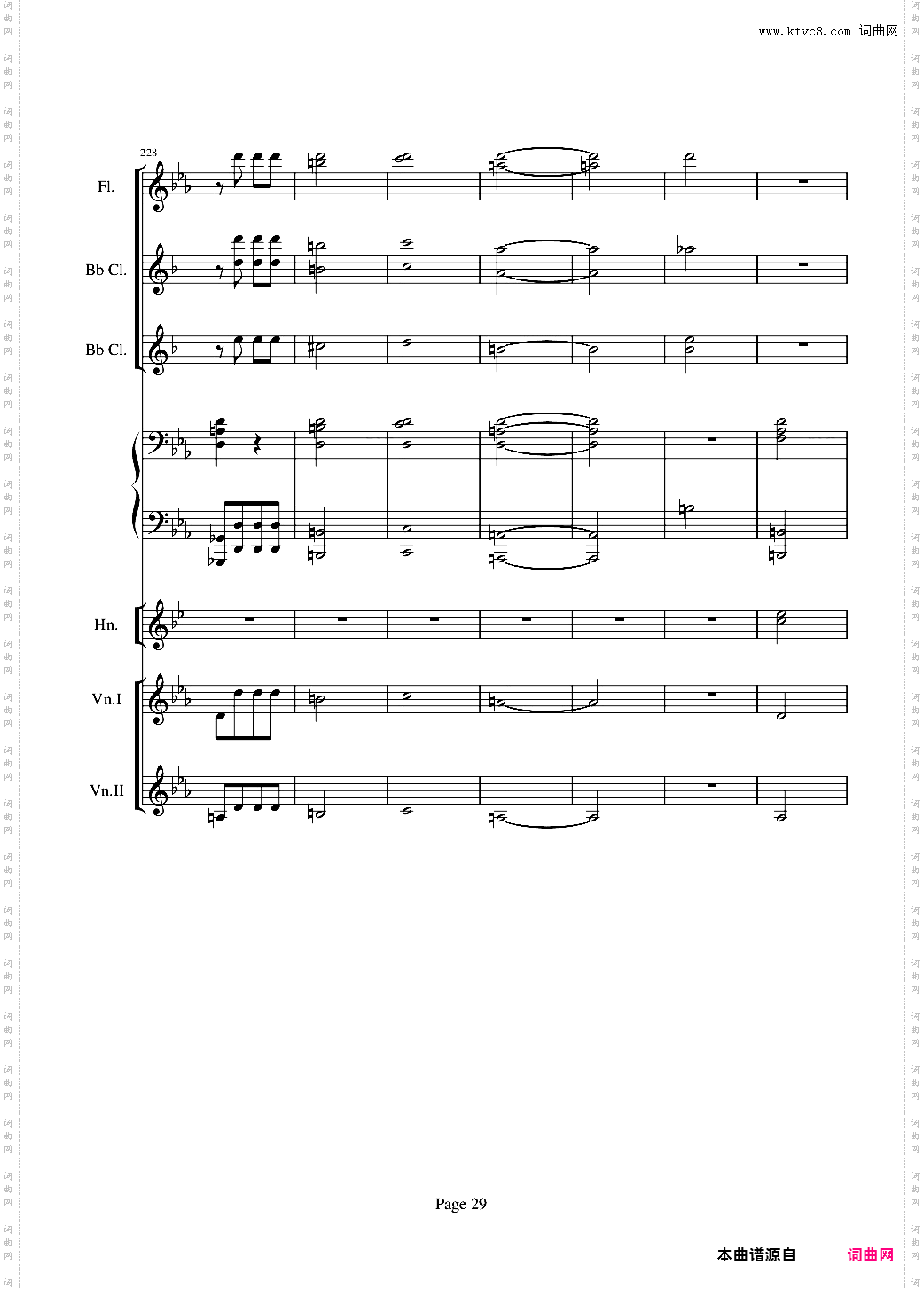 贝多芬的C小调第五命运交响曲总谱