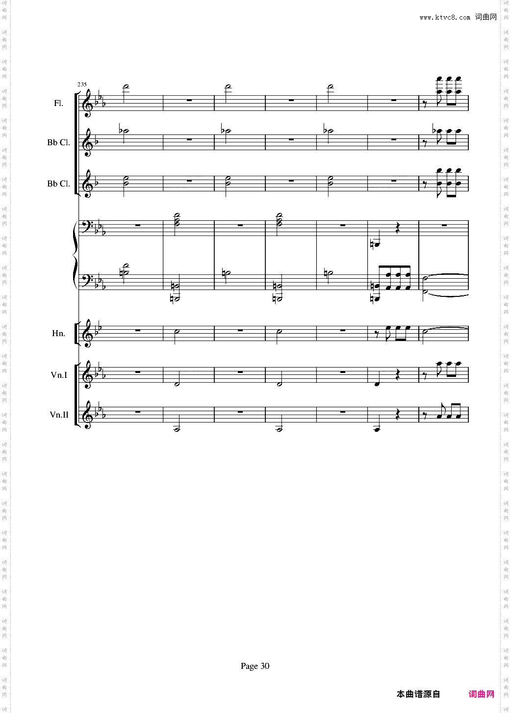 贝多芬的C小调第五命运交响曲总谱