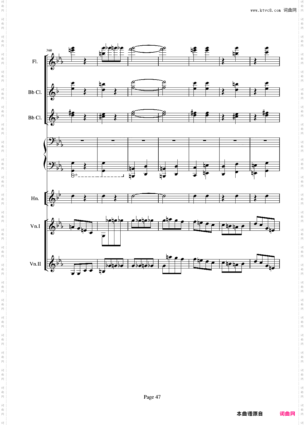 贝多芬的C小调第五命运交响曲总谱