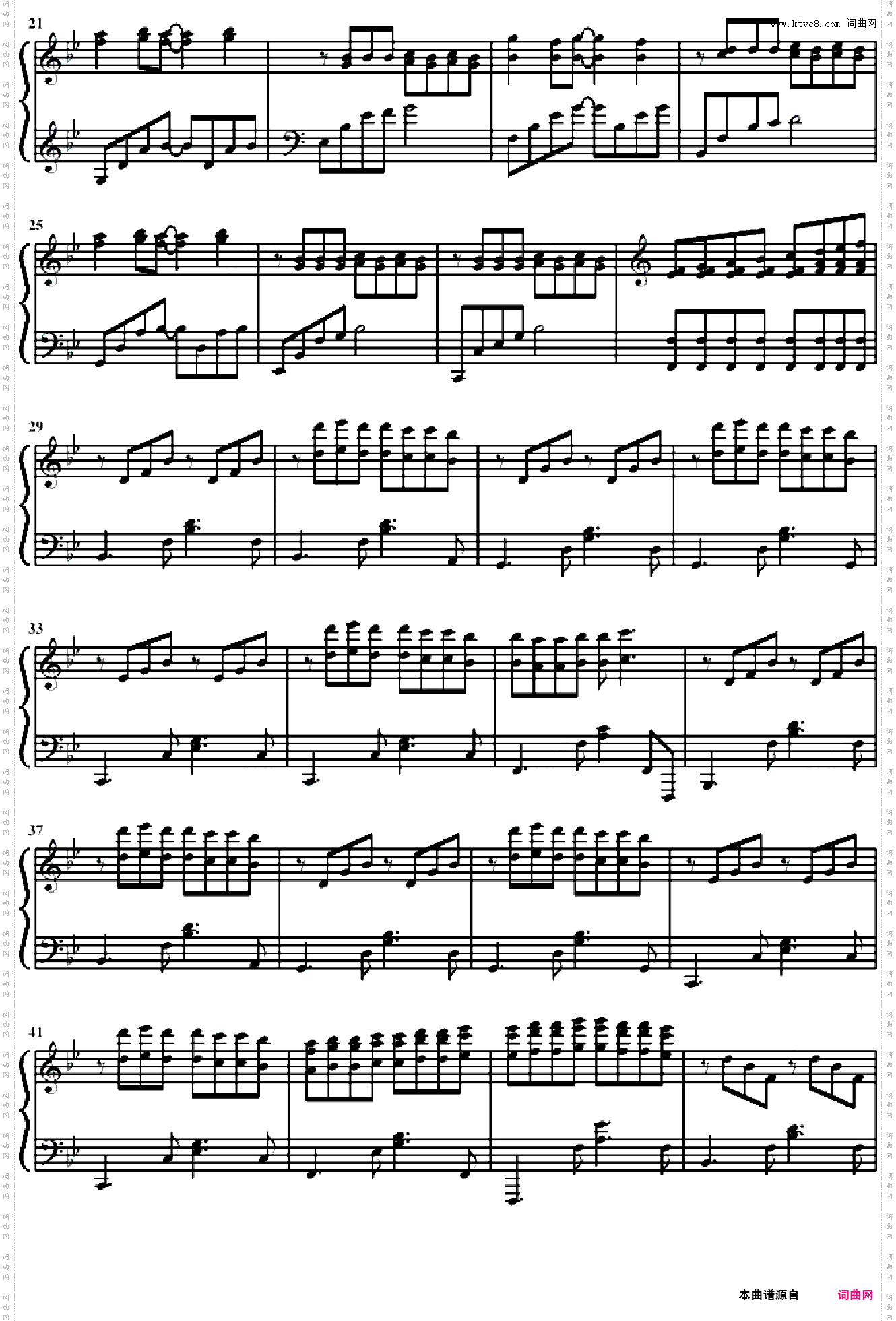 降B大调钢琴曲