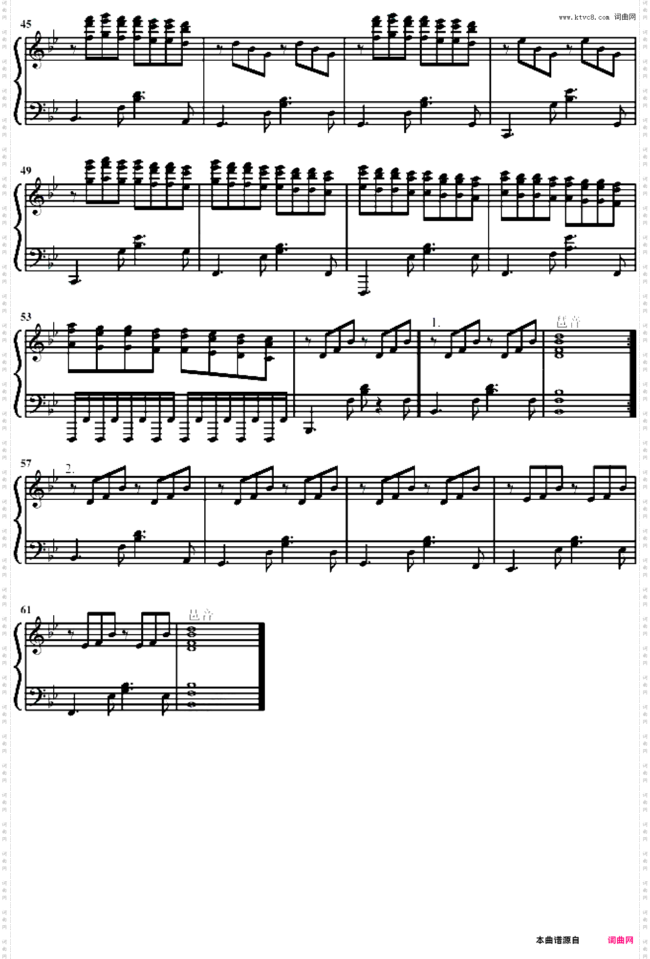 降B大调钢琴曲