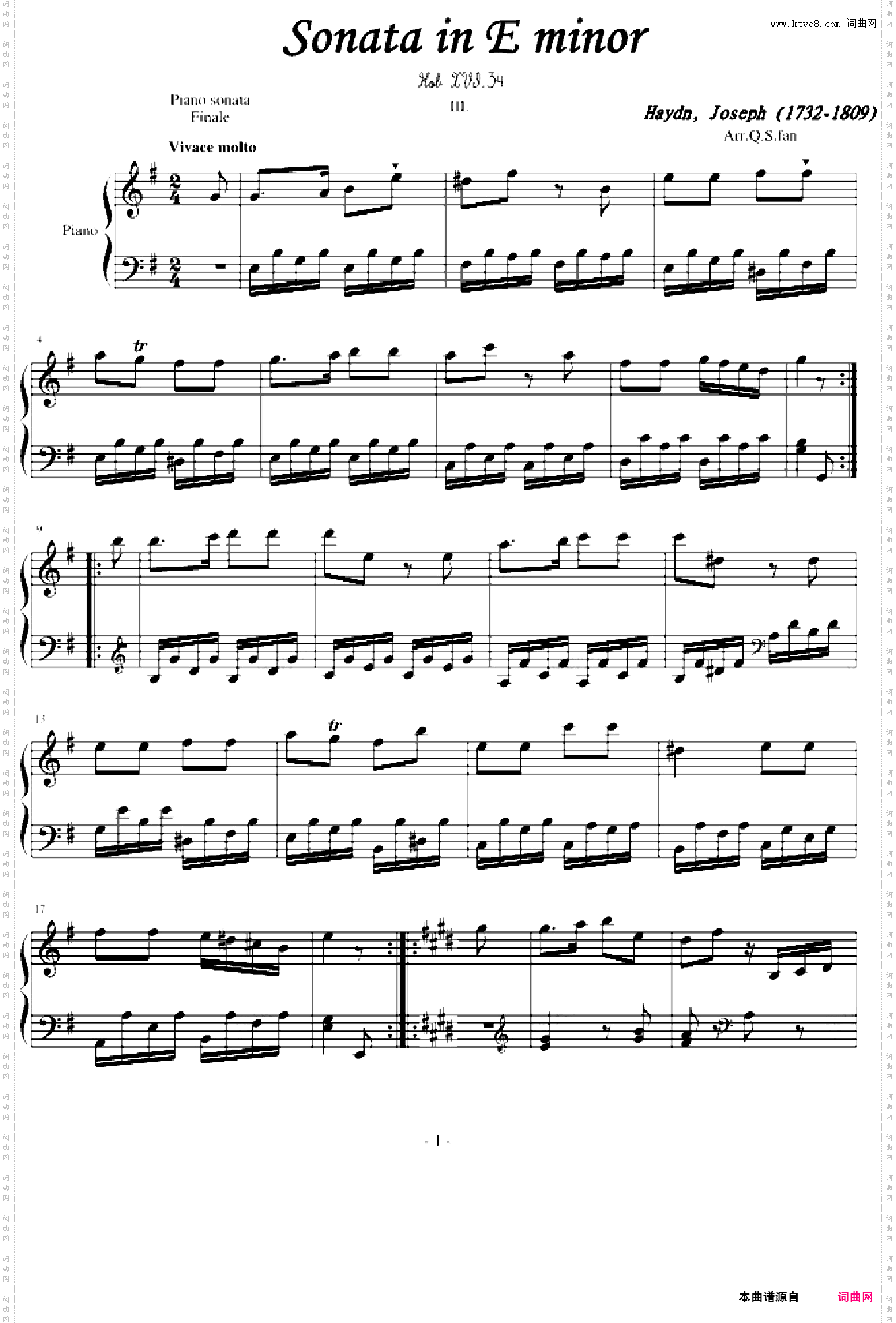海顿钢琴奏鸣曲34-终乐章