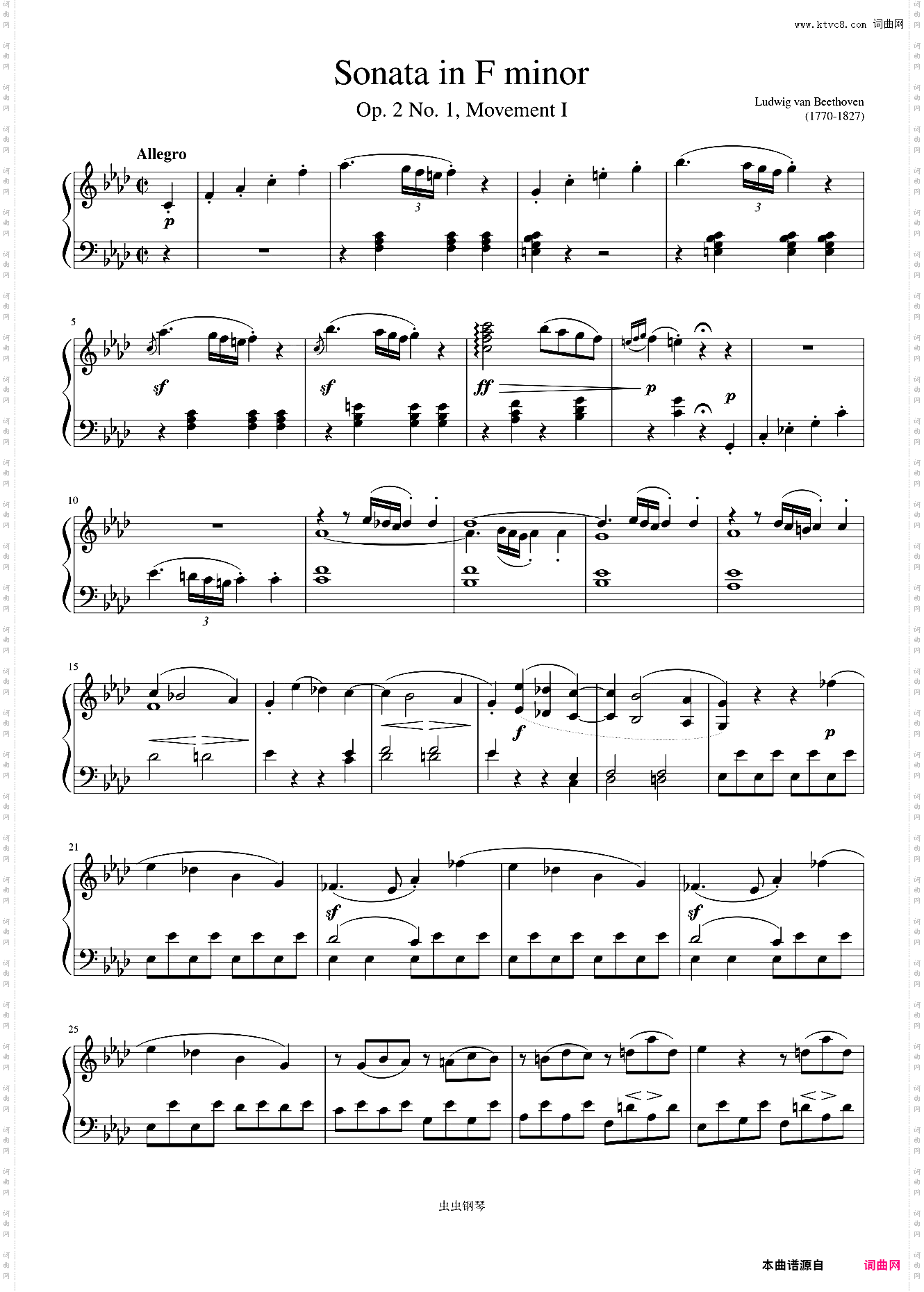 Beethoven - Sonata in F minor Op·2 No·1 Movement I