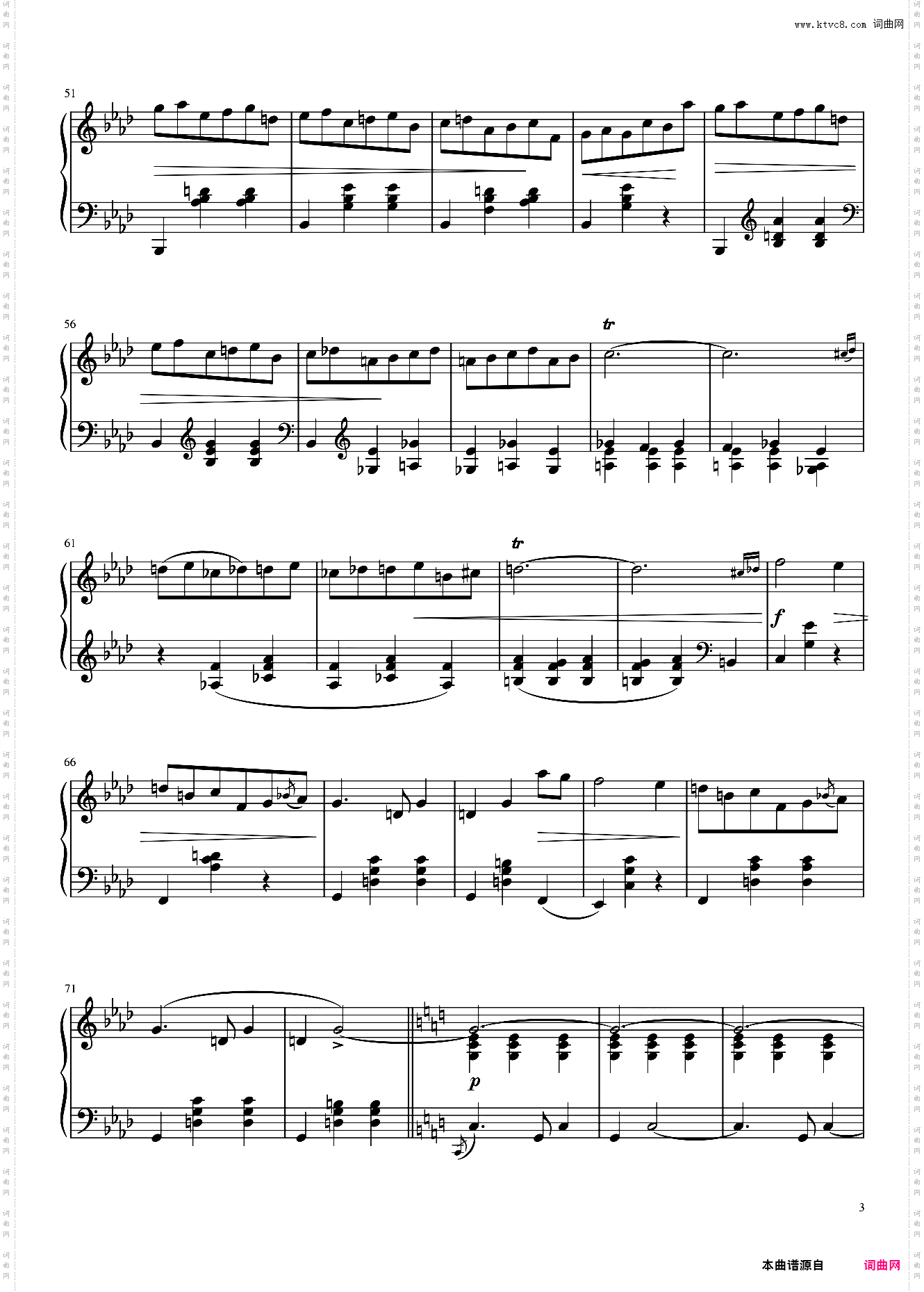 降A大调圆舞曲 Op·64 no·3,肖邦