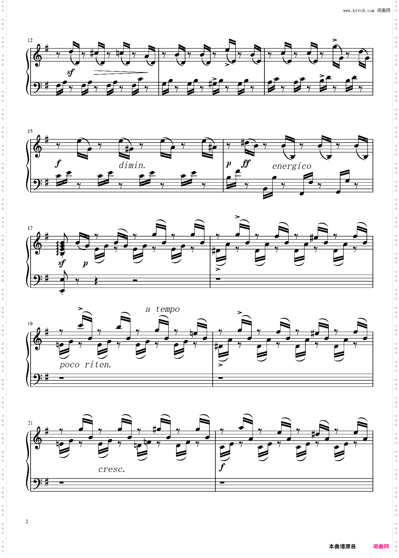 彷徨 Op·109,布格缪勒18首钢琴练习曲