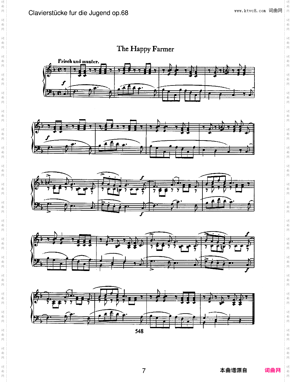 儿童钢琴曲集 Album For The Young Op·68