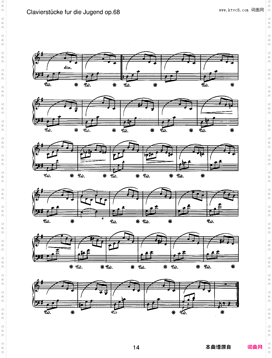 儿童钢琴曲集 Album For The Young Op·68